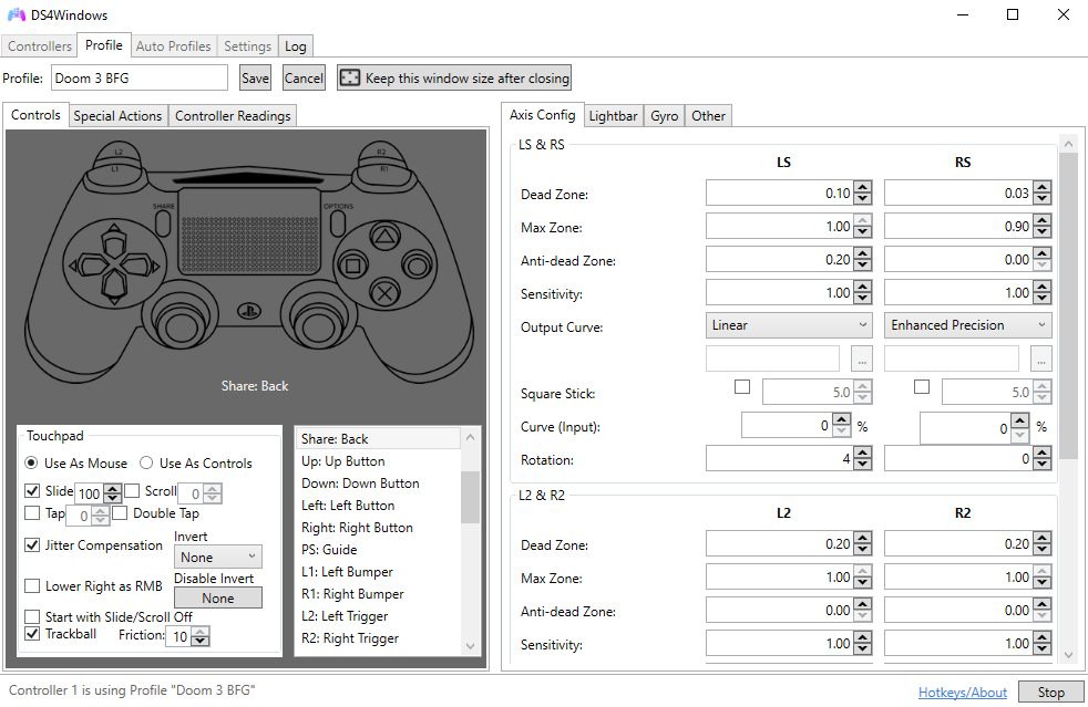 DS4Windows Controller Management Interface - View and manage connected PlayStation and Nintendo controllers